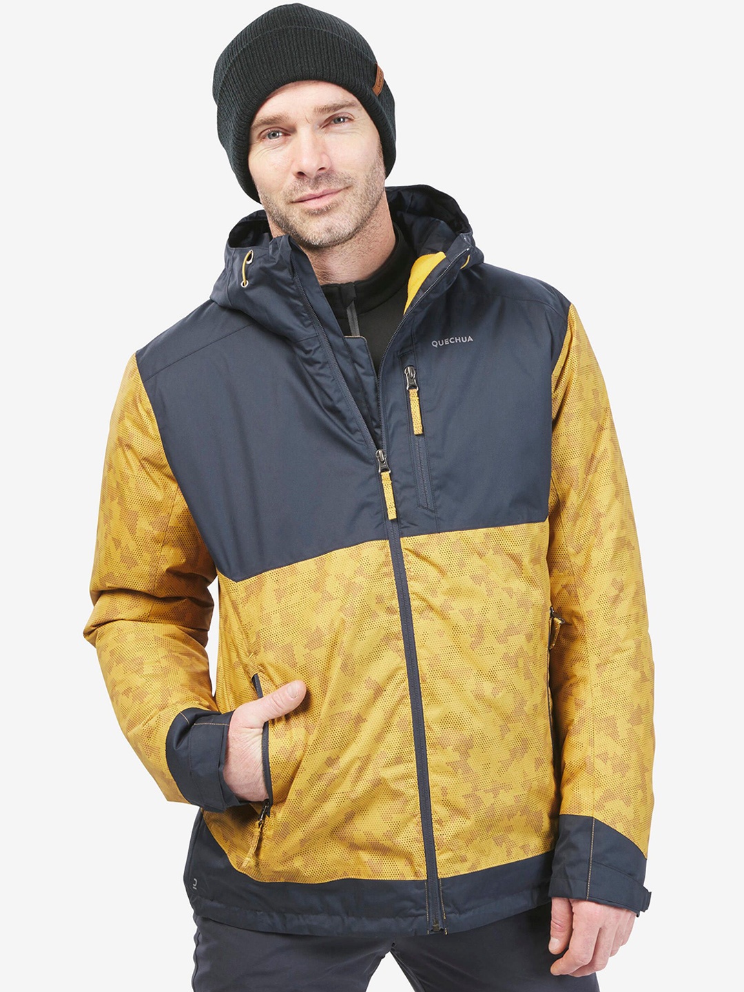 

Quechua By Decathlon Colorblocked Hooded Sports Jacket, Black