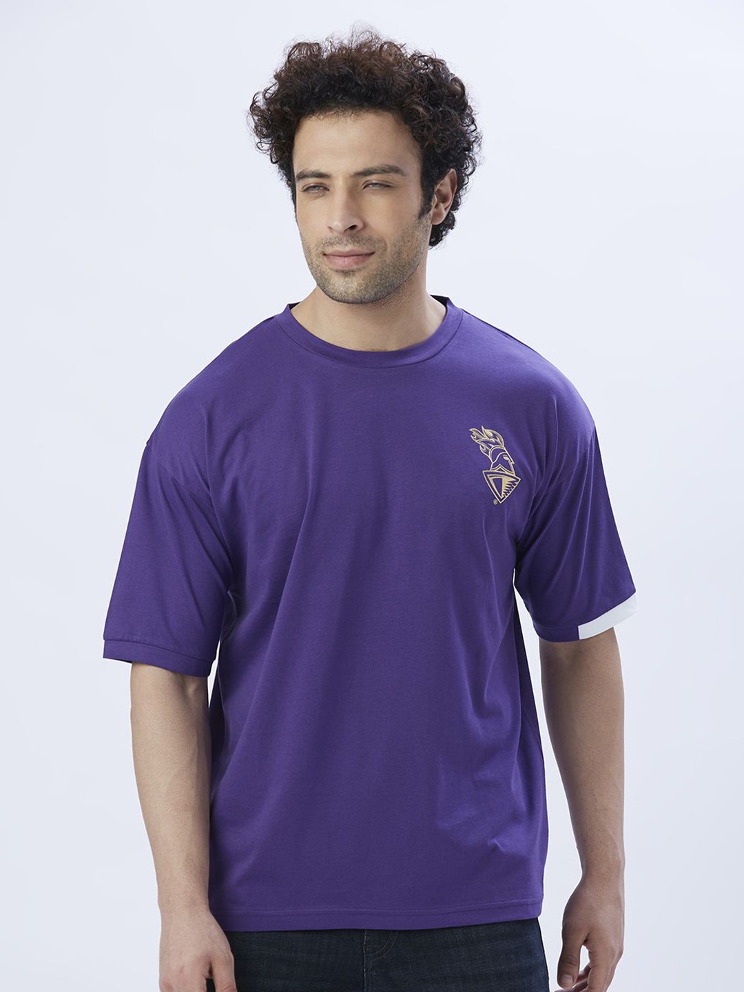 

playR Unisex Extended Sleeves Dri-FIT Applique T-shirt, Purple