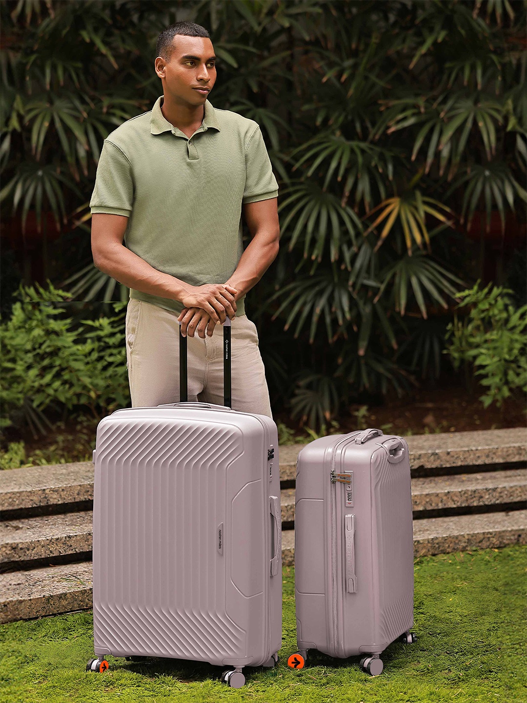 

Nasher Miles Coorg Hard-Sided Polypropylene Set of 2 M/L Grey Trolley Bags 65-75cm
