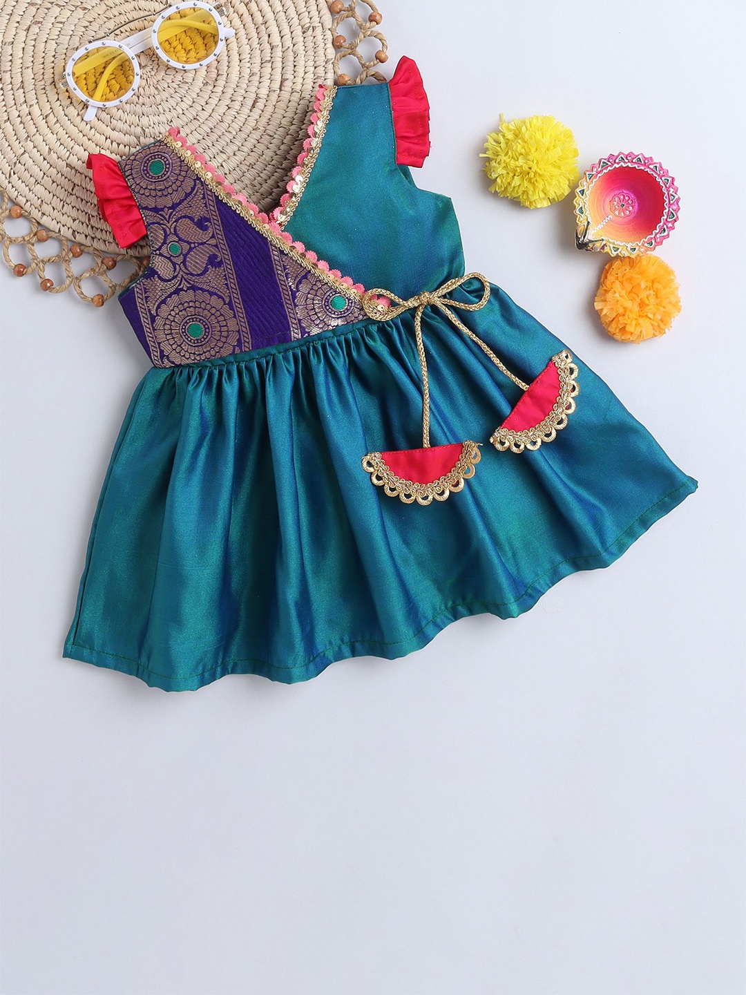 

MANY FROCKS & Girls Satin Maxi Dress, Blue