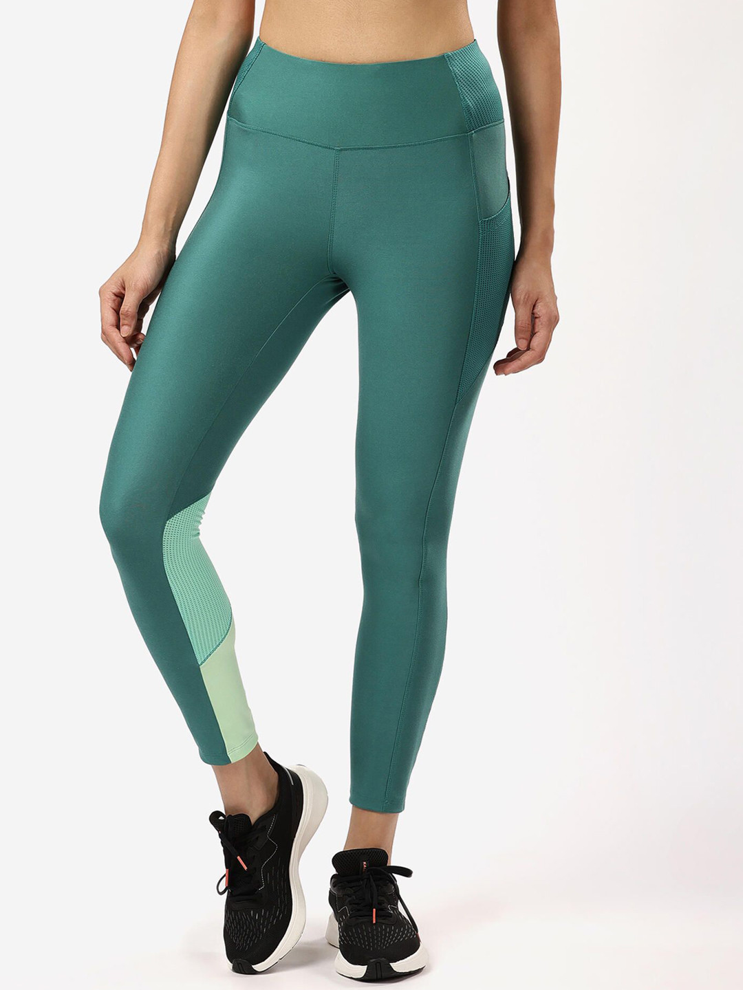 

Domyos By Decathlon Women Slim-Fit Ankle-Length Gym Tights, Green