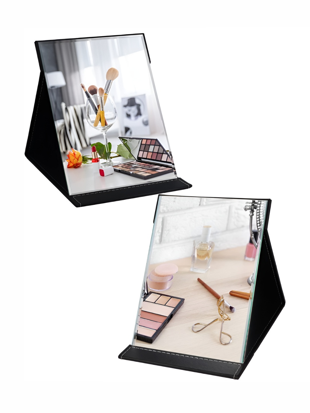 

P-Plus International -2 pcs Black Folding Travel Mirror