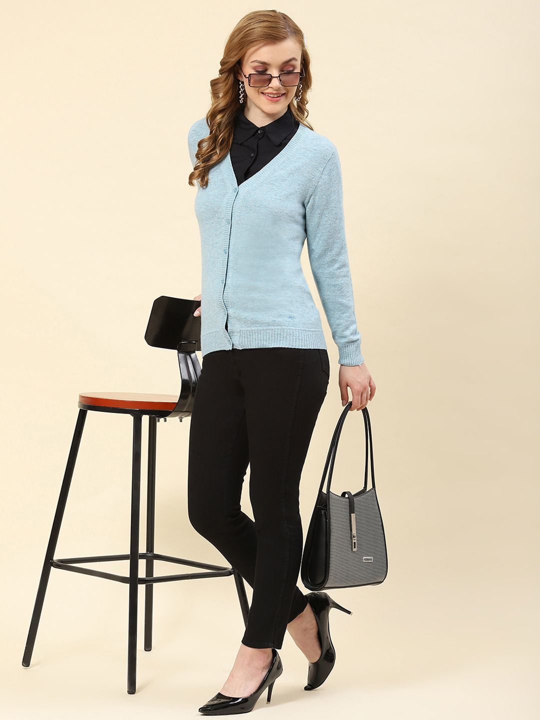 

Monte Carlo Women Woollen Cardigan, Blue