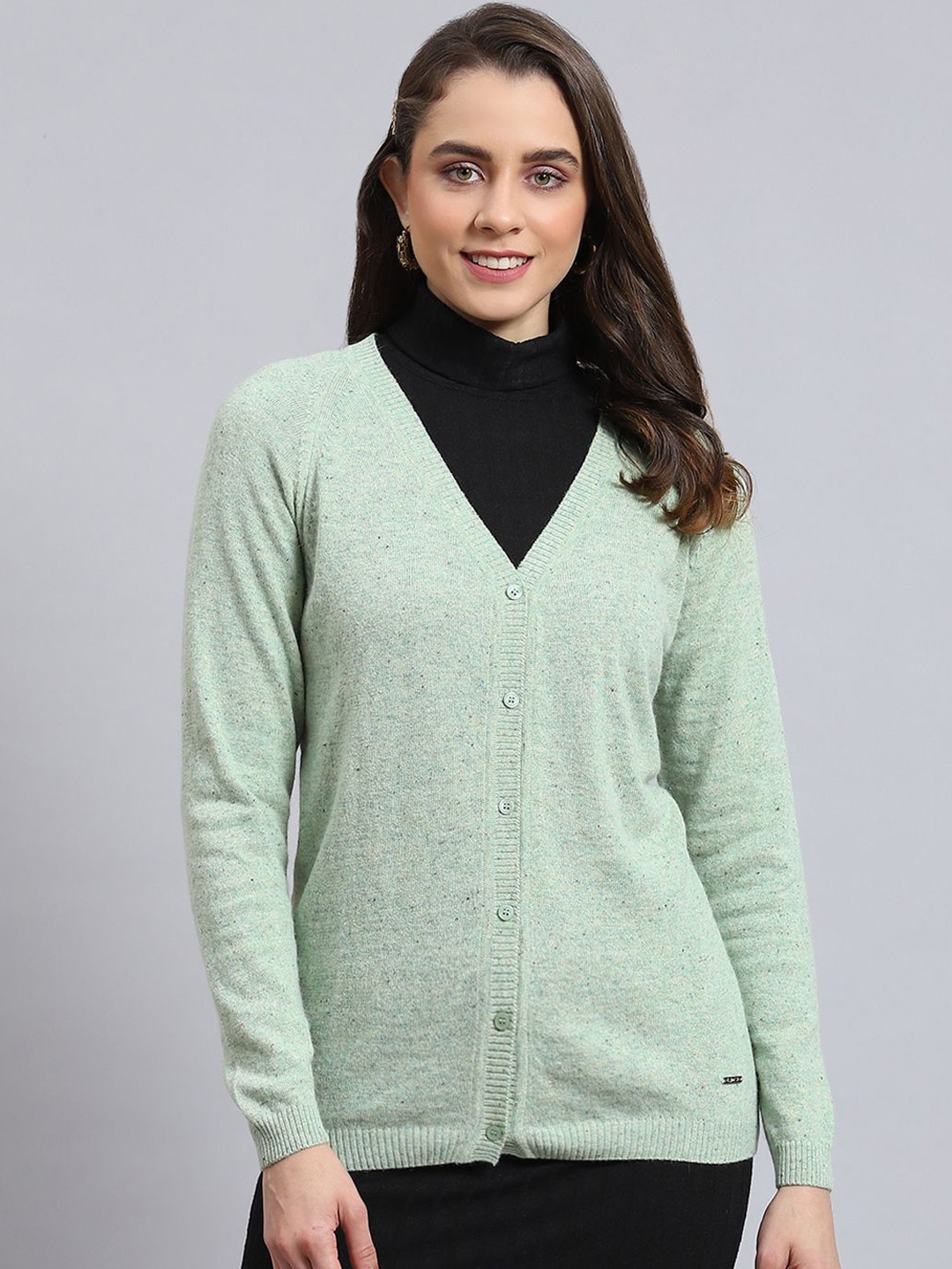 

Monte Carlo Women Woollen Cardigan, Green