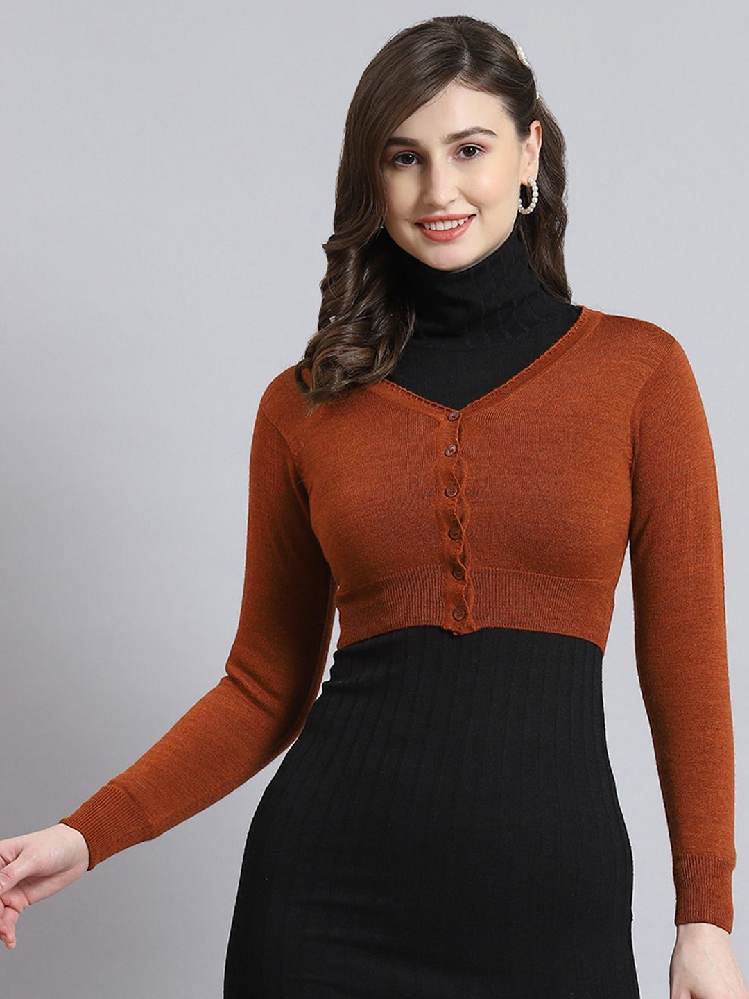 

Monte Carlo Women Woollen Crop, Rust