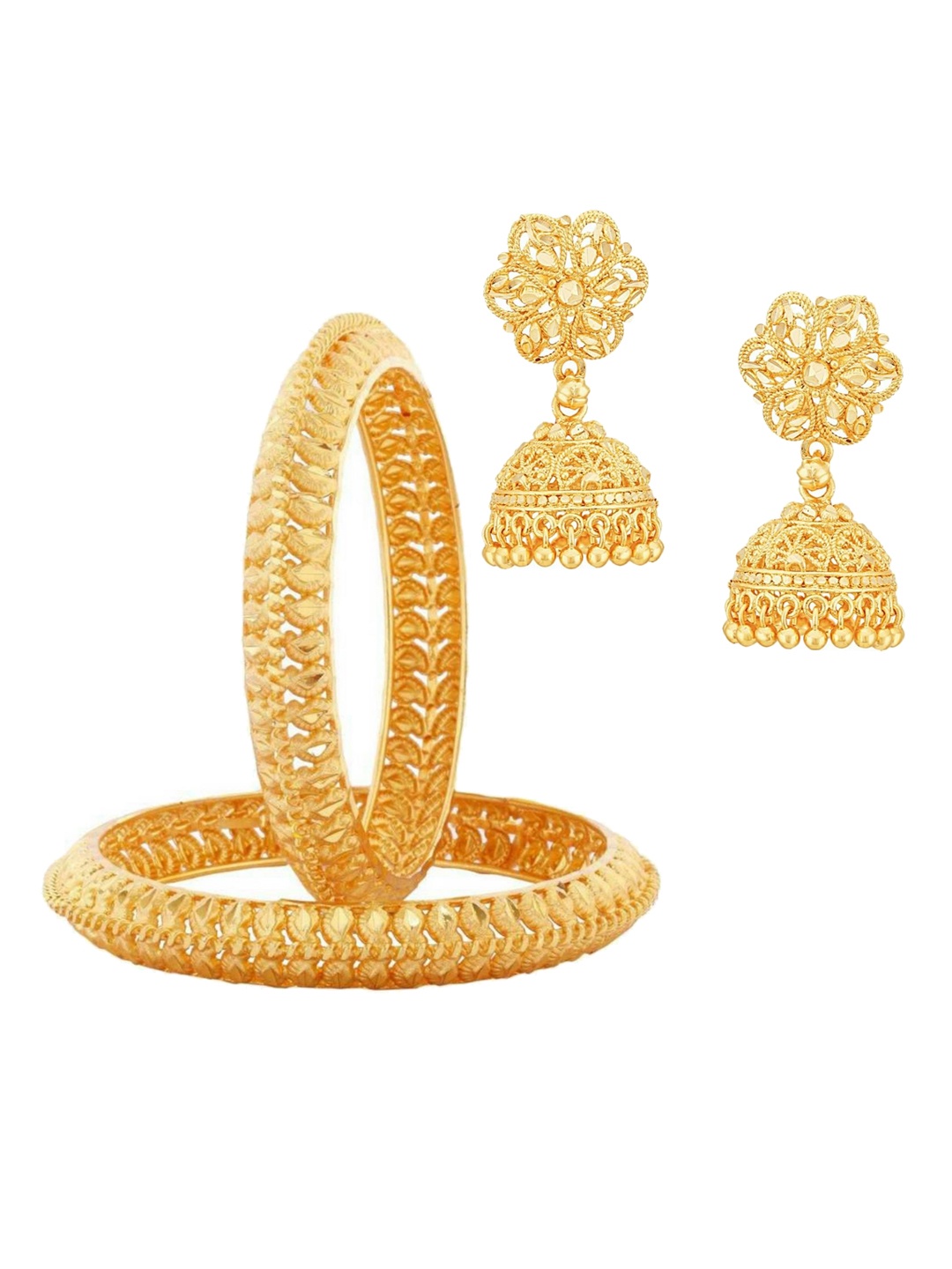

Vighnaharta Gold-Plated Stone-Studded Jewellery Set