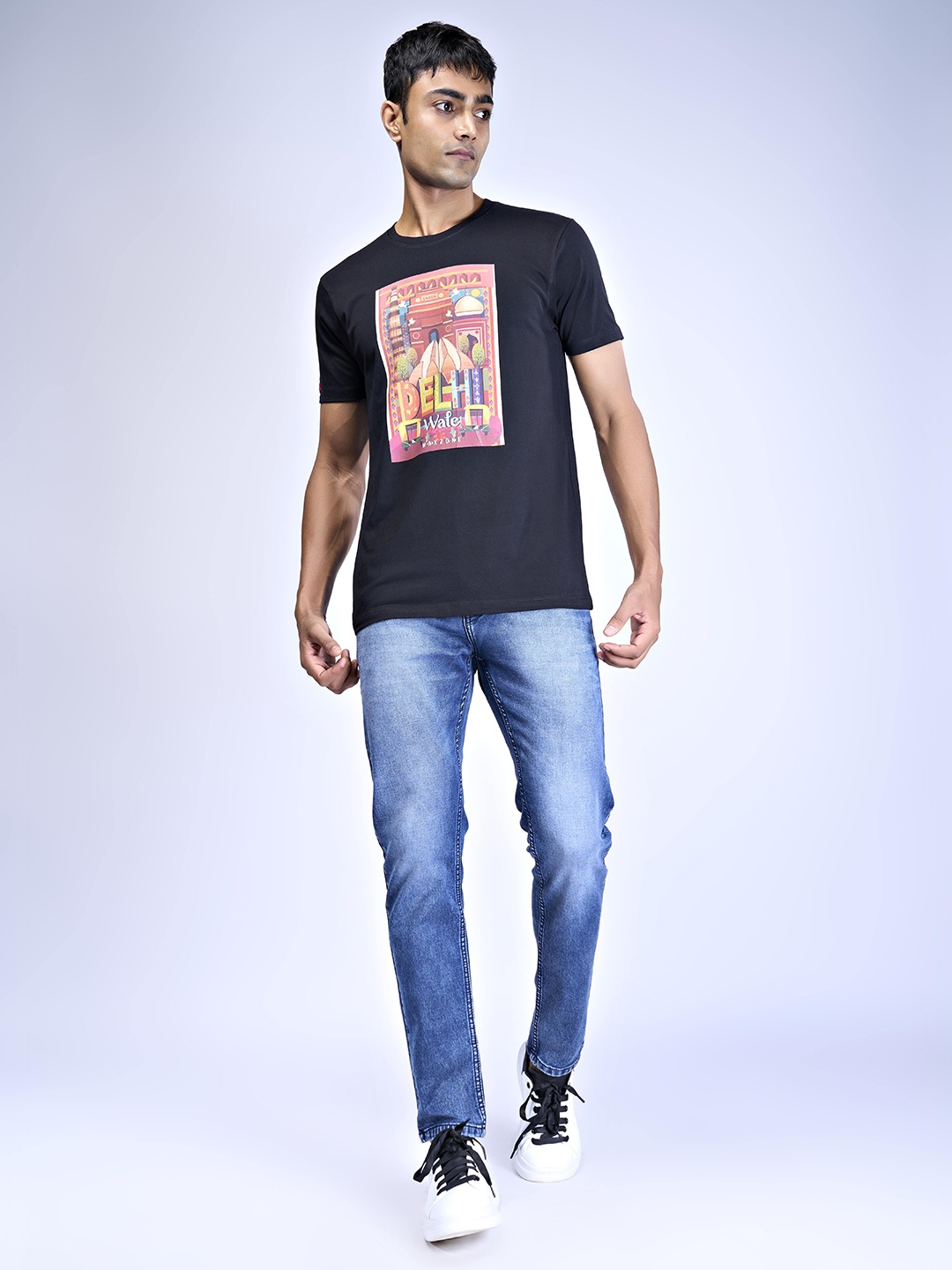 

MAXZONE Men Applique T-shirt, Black