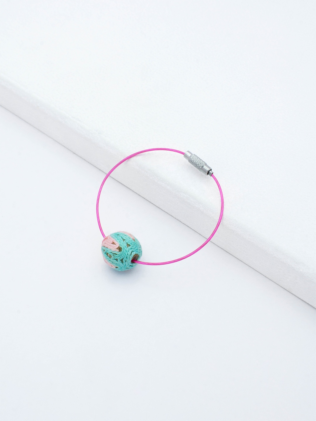 

Rhea Rhodium-Plated Wraparound Bracelet, Pink