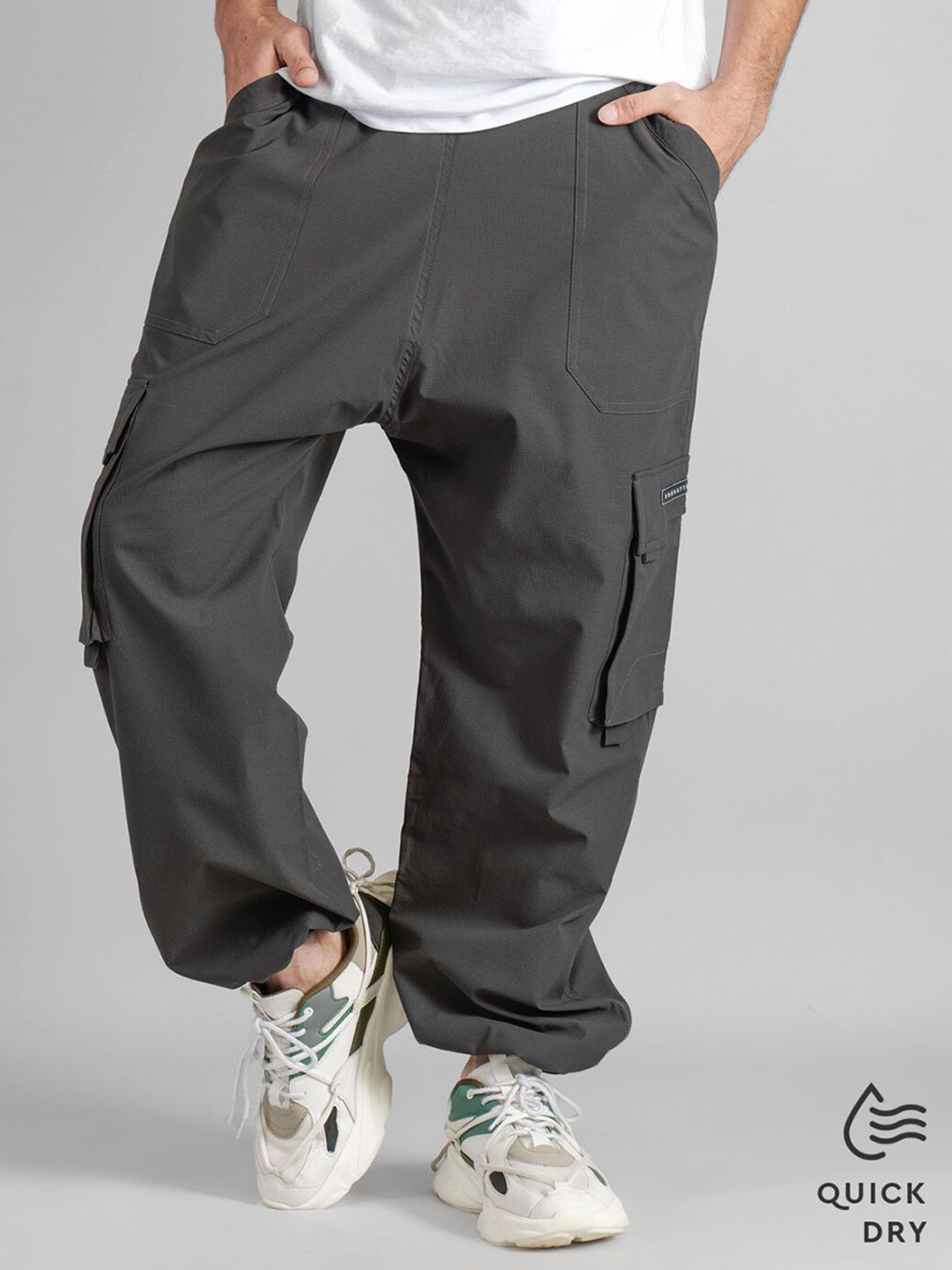 

BOMBAY TROOPER Quick Dry Cargo Joggers, Grey