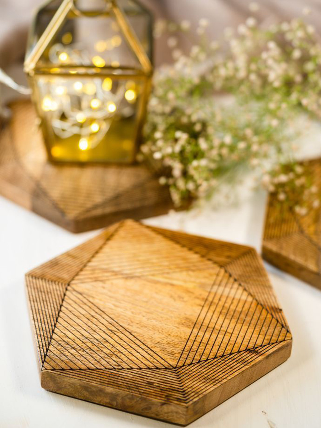 

The Pitara Project Brown Textured Wooden Trivet