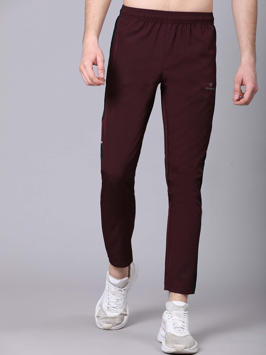 

Dpassion Men Mid Rise Rapid-Dry Track Pants, Maroon