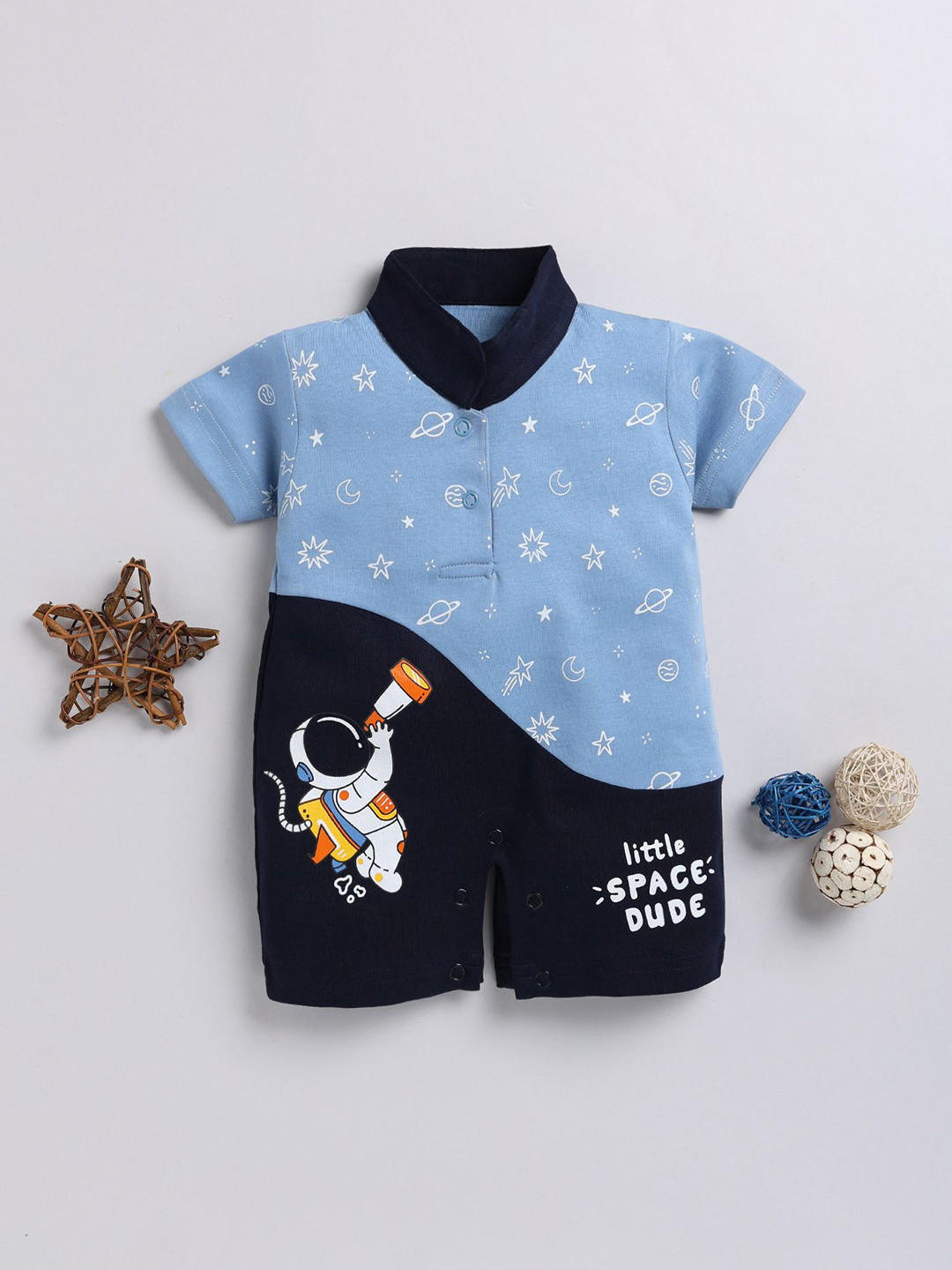 

Toonyport Infant Printed Pure Cotton Rompers, Blue