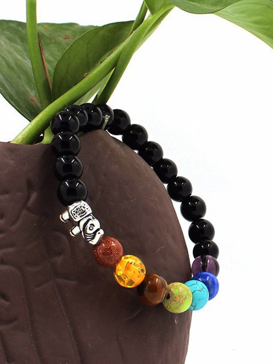 

Young & Forever Unisex Onyx Elasticated Bracelet, Black
