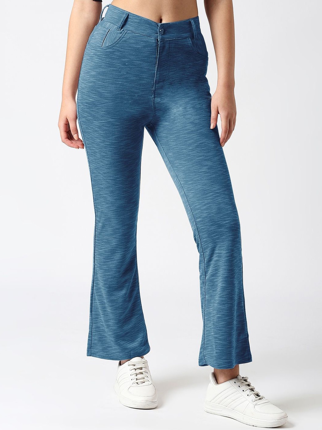 

Lovable Sport Women Smart Flared Trousers, Blue