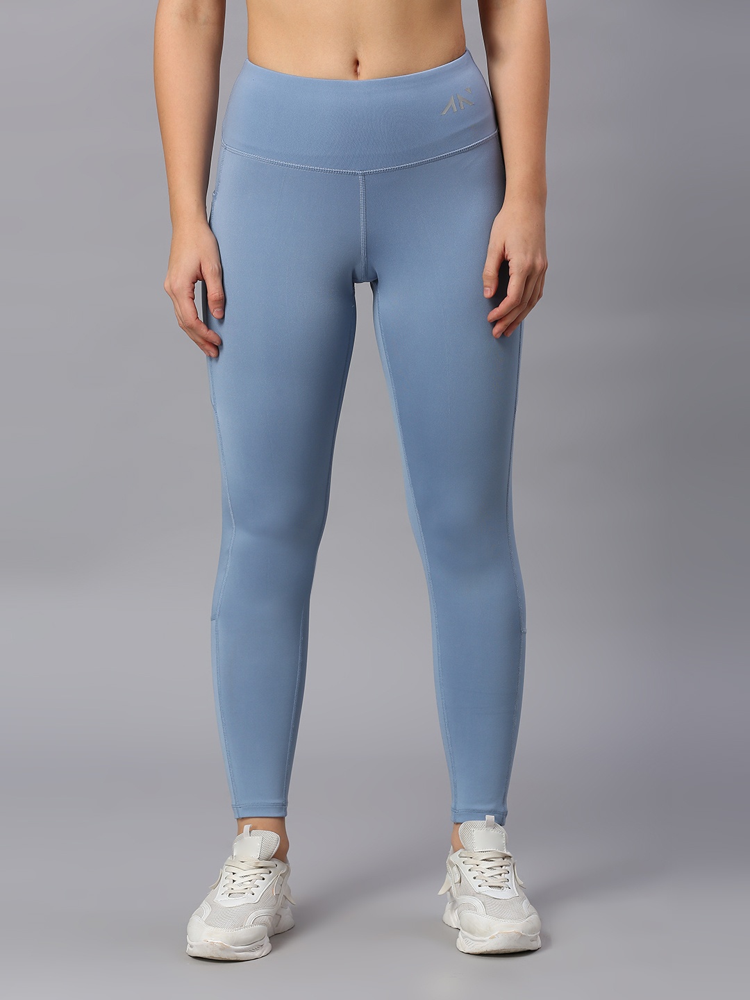 

AESTHETIC NATION Women Ankle-Length Dri-FIT Gym Tights, Blue