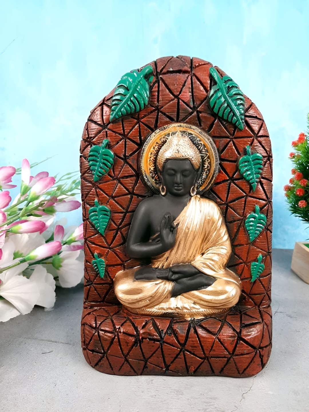 

apka mart Black & Maroon Buddha Idol Showpiece