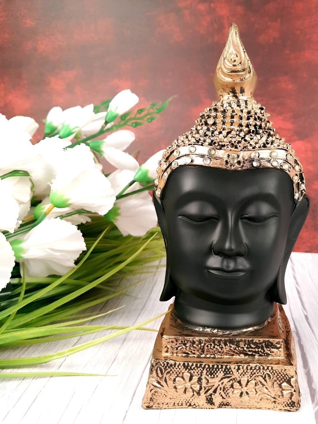 

apka mart Black & Gold Toned Buddha Idol Showpiece