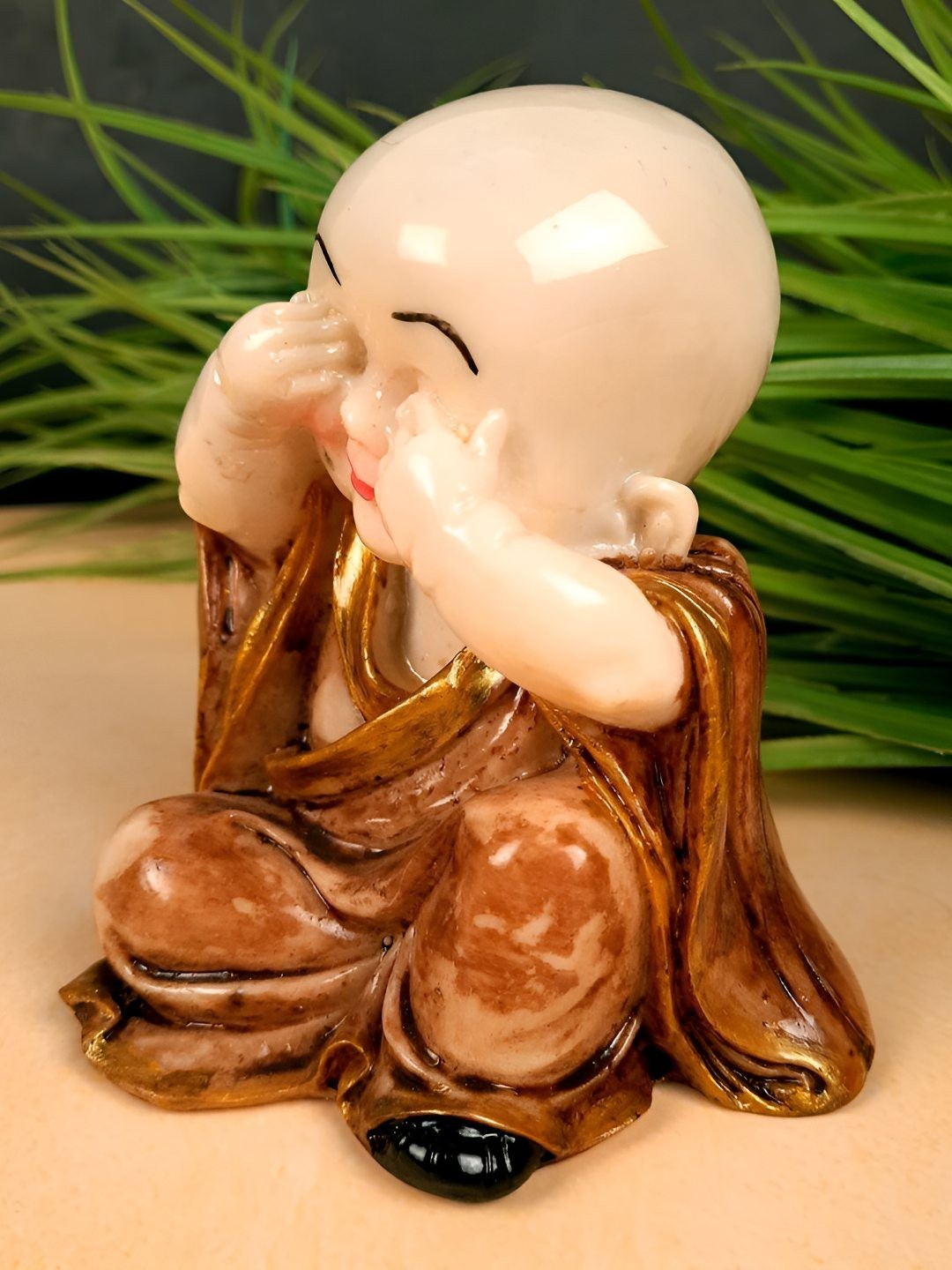 

apka mart Brown & Beige Buddha Figurine Showpiece