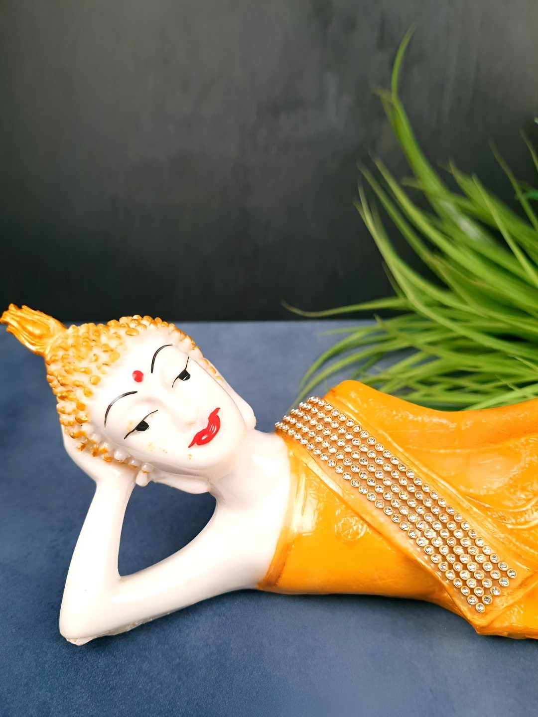 

apka mart Yellow & White Buddha Idol Showpiece