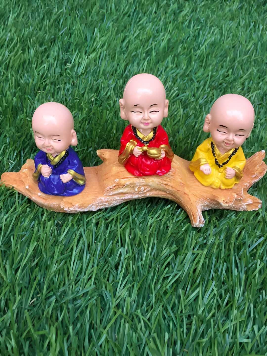 

apka mart Brown & Red Buddha Figurine Showpiece