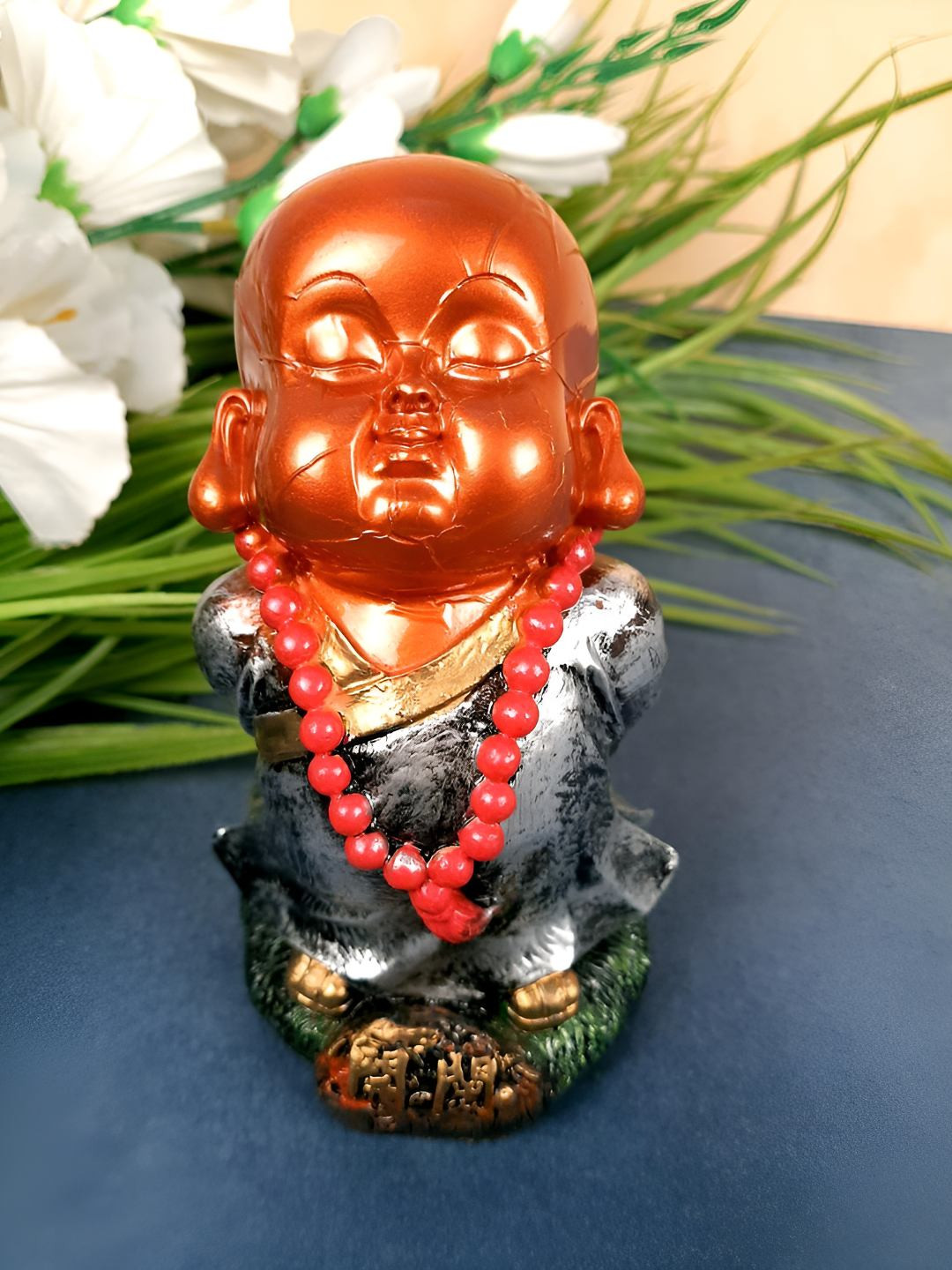 

apka mart Brown & Green Buddha Figurine Showpiece