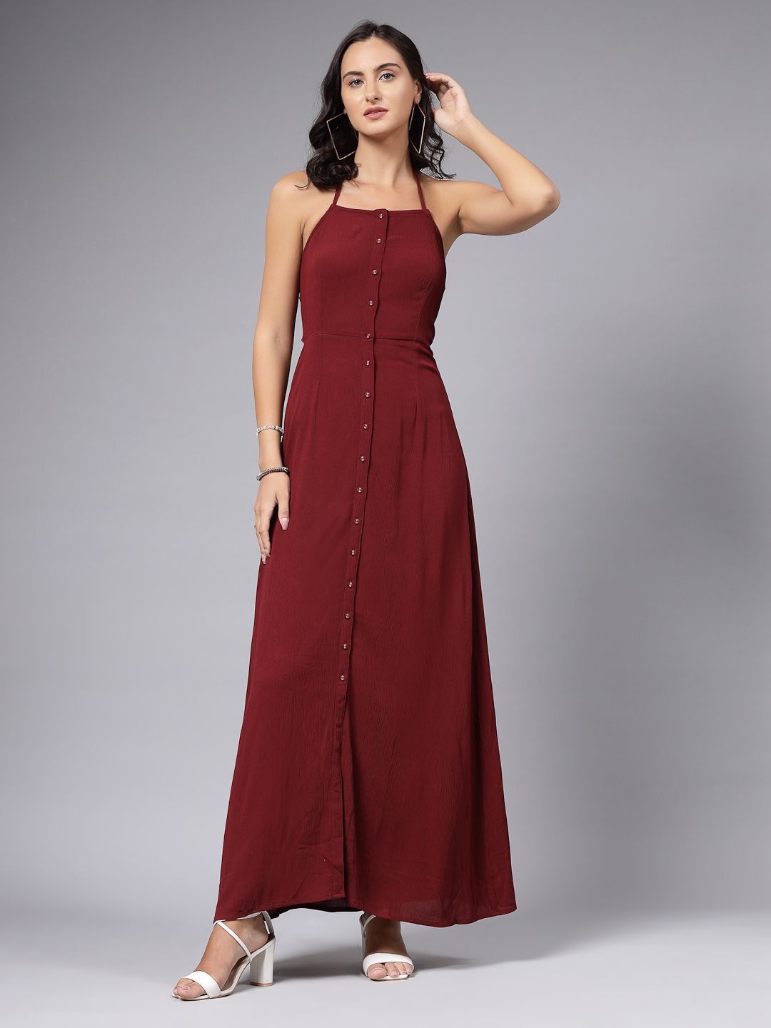 

aayu Solid Maxi Dress, Maroon