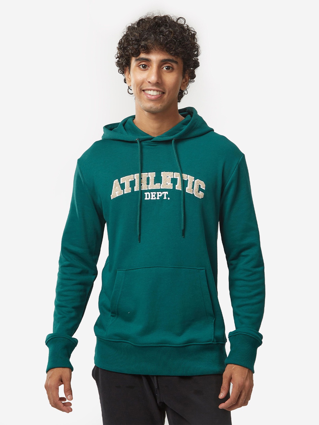 

Domyos By Decathlon Men Dark Green Sweatshirt With Hood