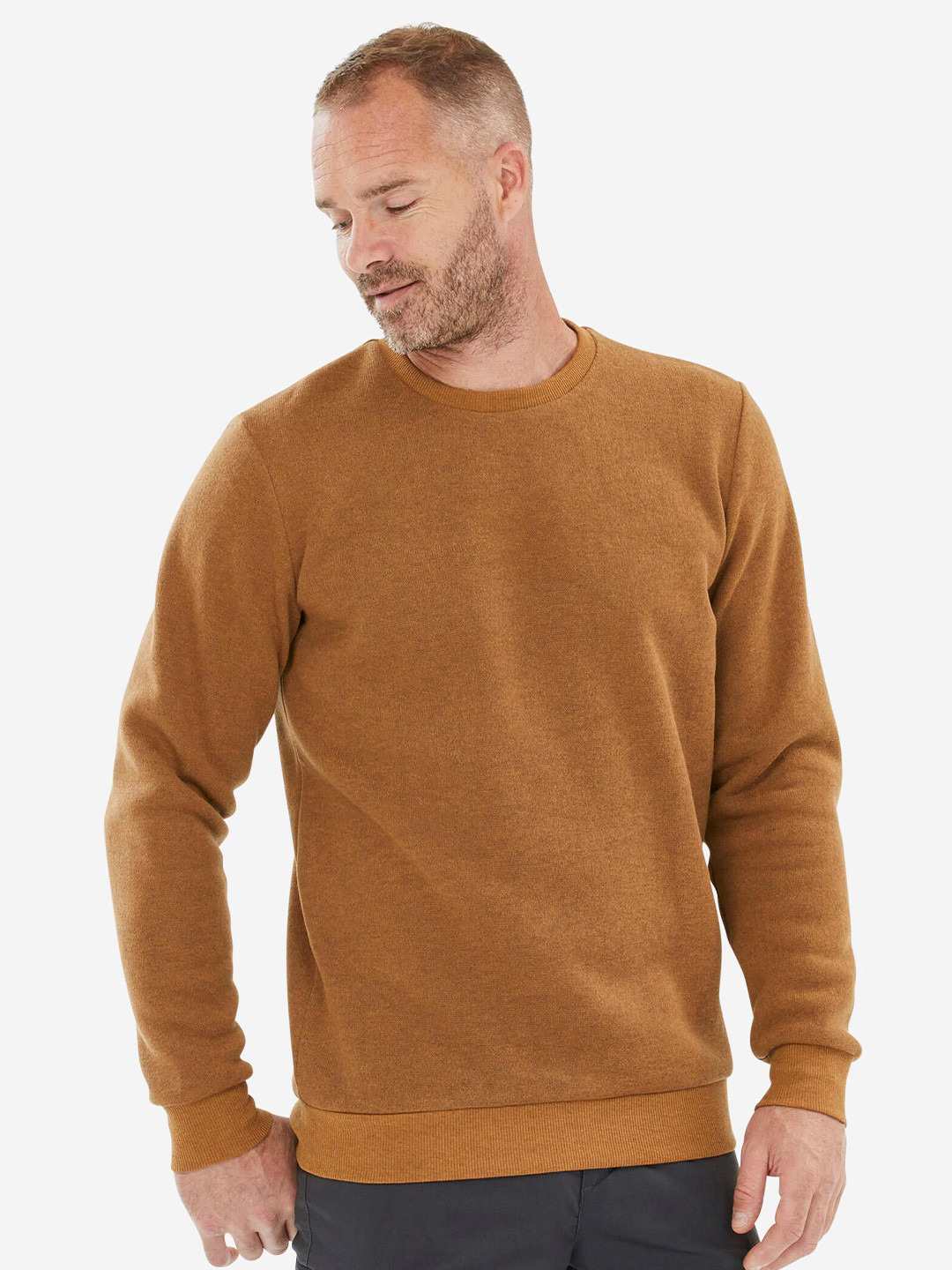 

Quechua By Decathlon Men Crew Neck Jumper Sweater, Brown
