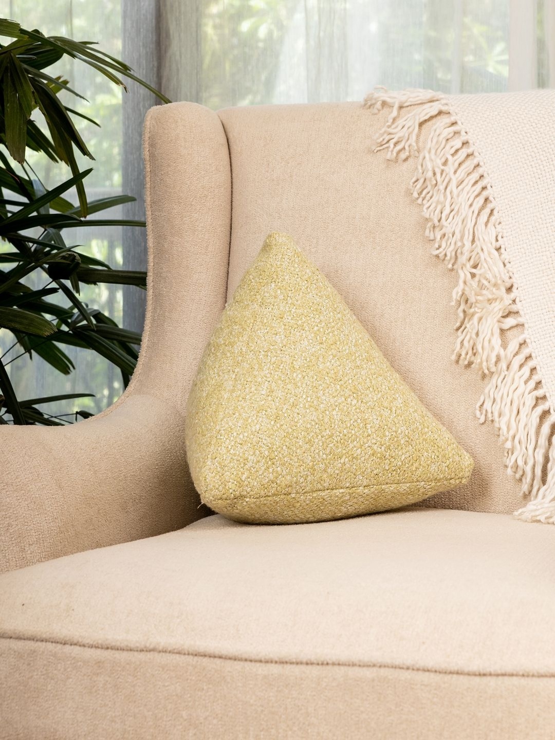 

Eris Home Lime Green Boucle Comfortable Seat Pyramid Cushion