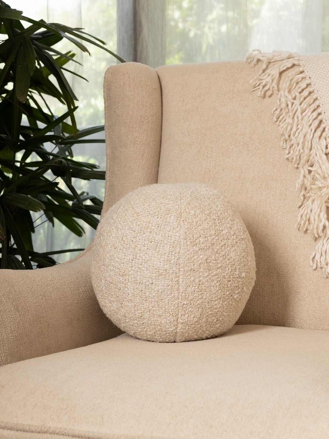 

Eris Home Off White Sphere Round Cushions