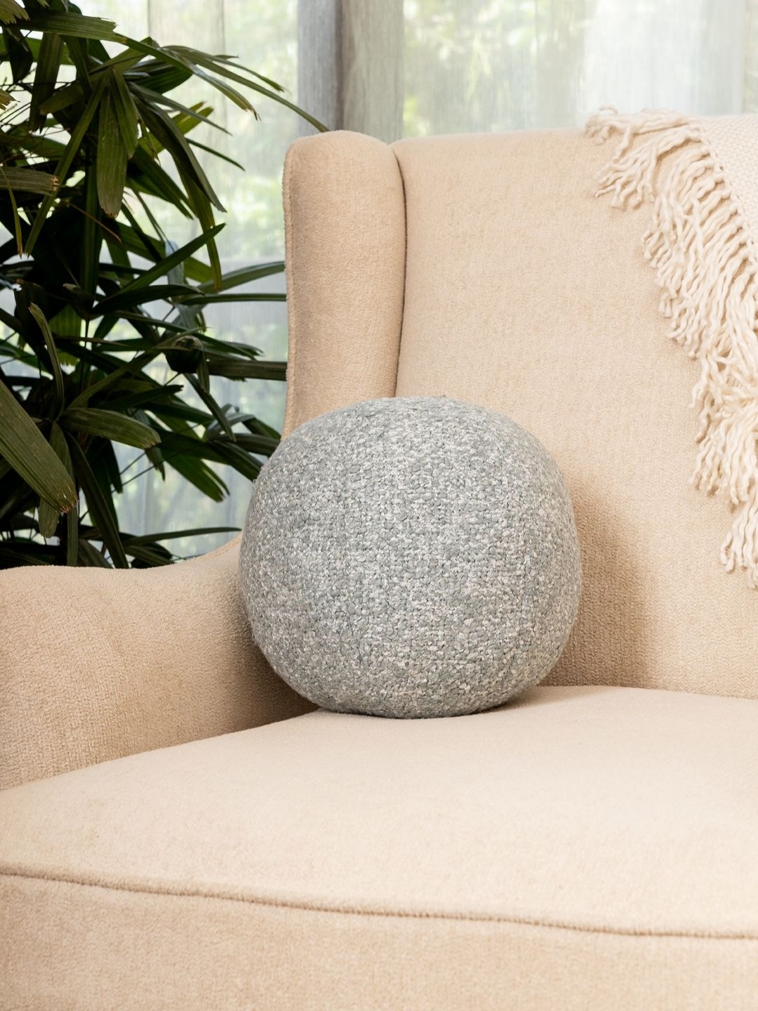 

Eris Home Blue Round Boucle Cushion