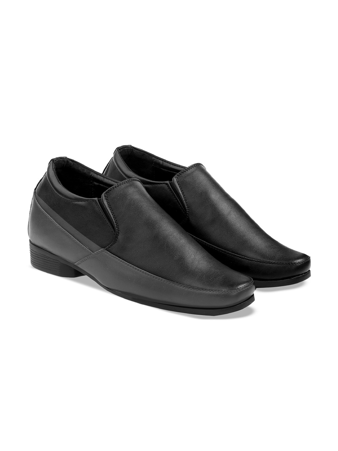 

Bxxy Men Round Toe Formal Slip-On Elevator Shoes, Black