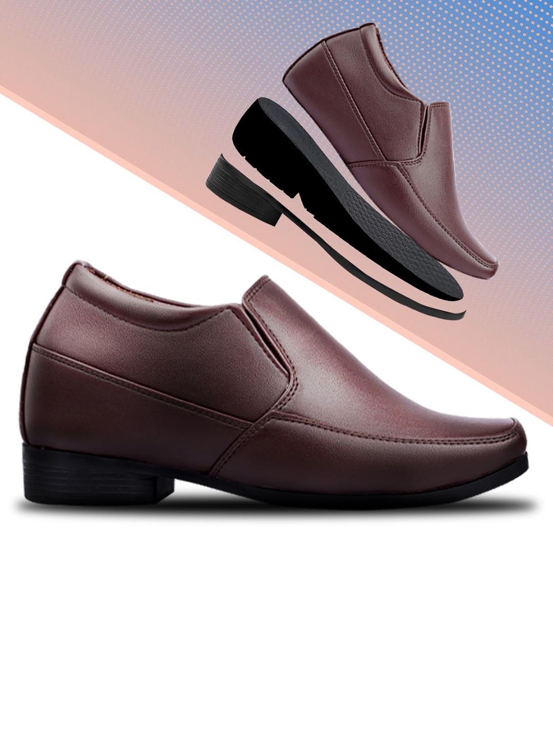 

Bxxy Men Hidden Elevator Square Toe Formal Derbys, Brown
