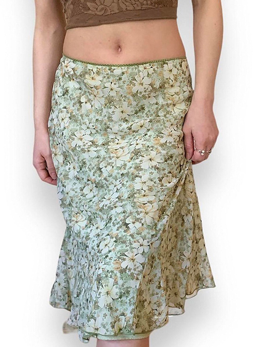 

LULU & SKY Printed A-line Midi Skirts, Green