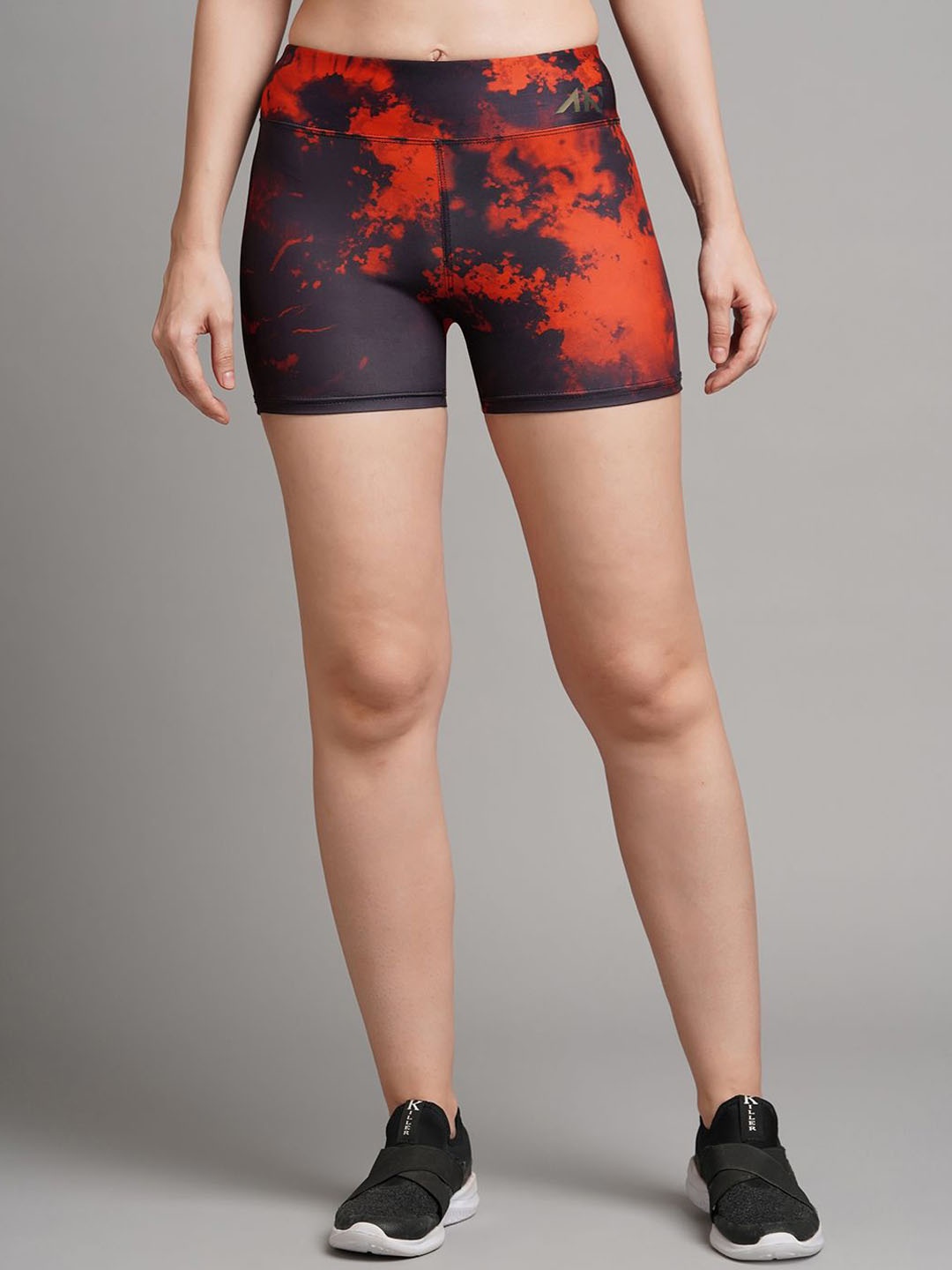 

AESTHETIC NATION Women Tie and Dye Printed Slim Fit High-Rise Hot Pants Shorts-Rapid-Dry, Red
