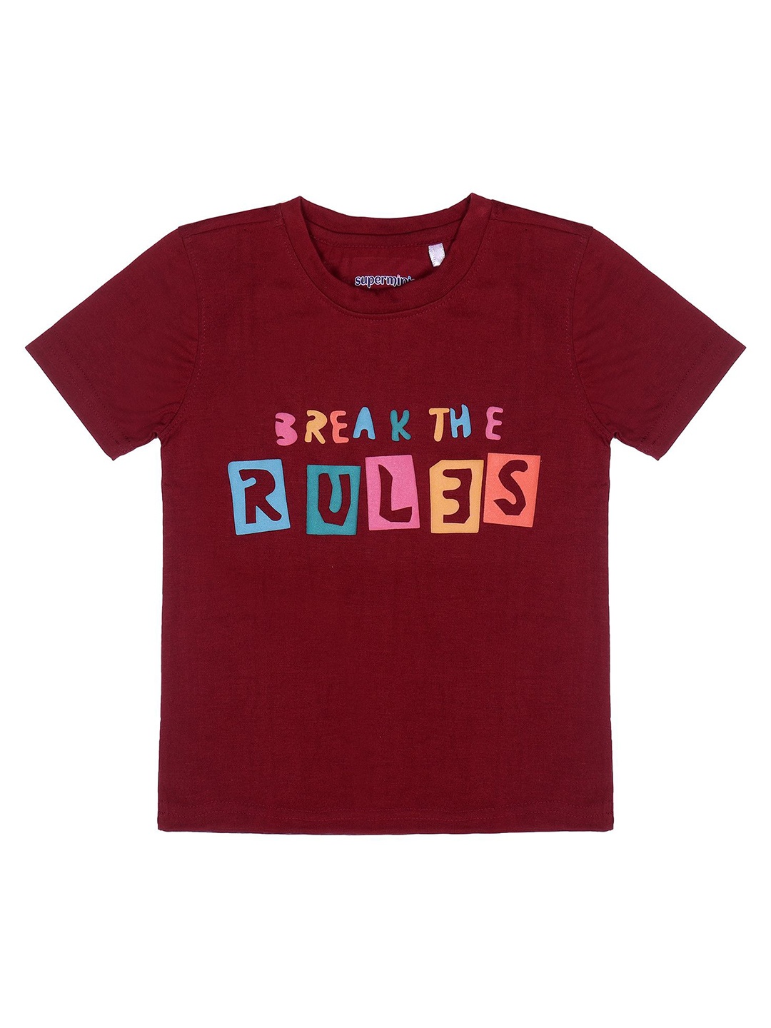 

Superminis Kids Typography Printed T-shirt, Maroon