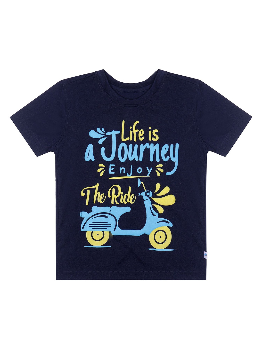 

Superminis Kids Typography Printed Applique T-shirt, Navy blue