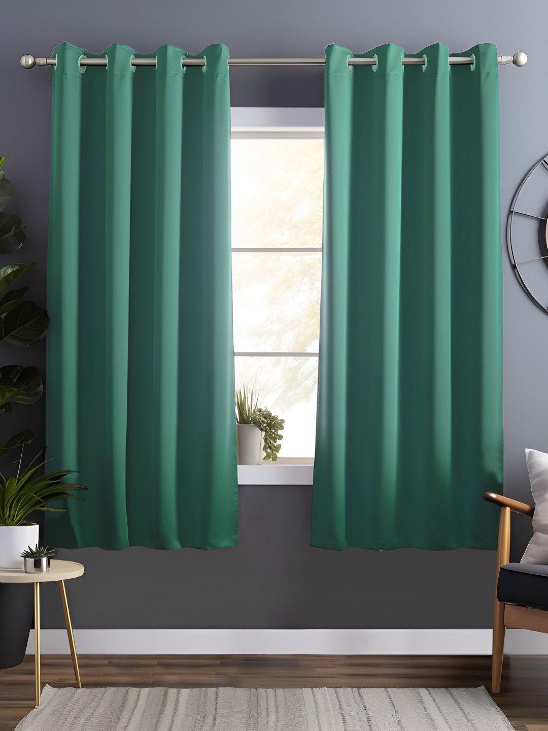 

Story@home Teal Green 2 Pieces Black Out Window Curtains