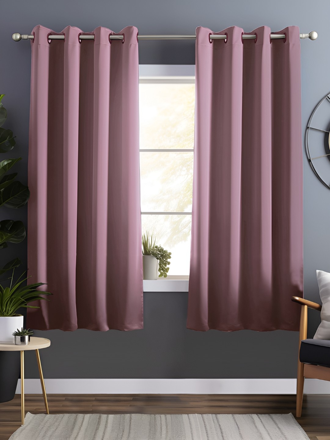 

Story@home Burgundy 2 Pieces Black Out Window Curtains