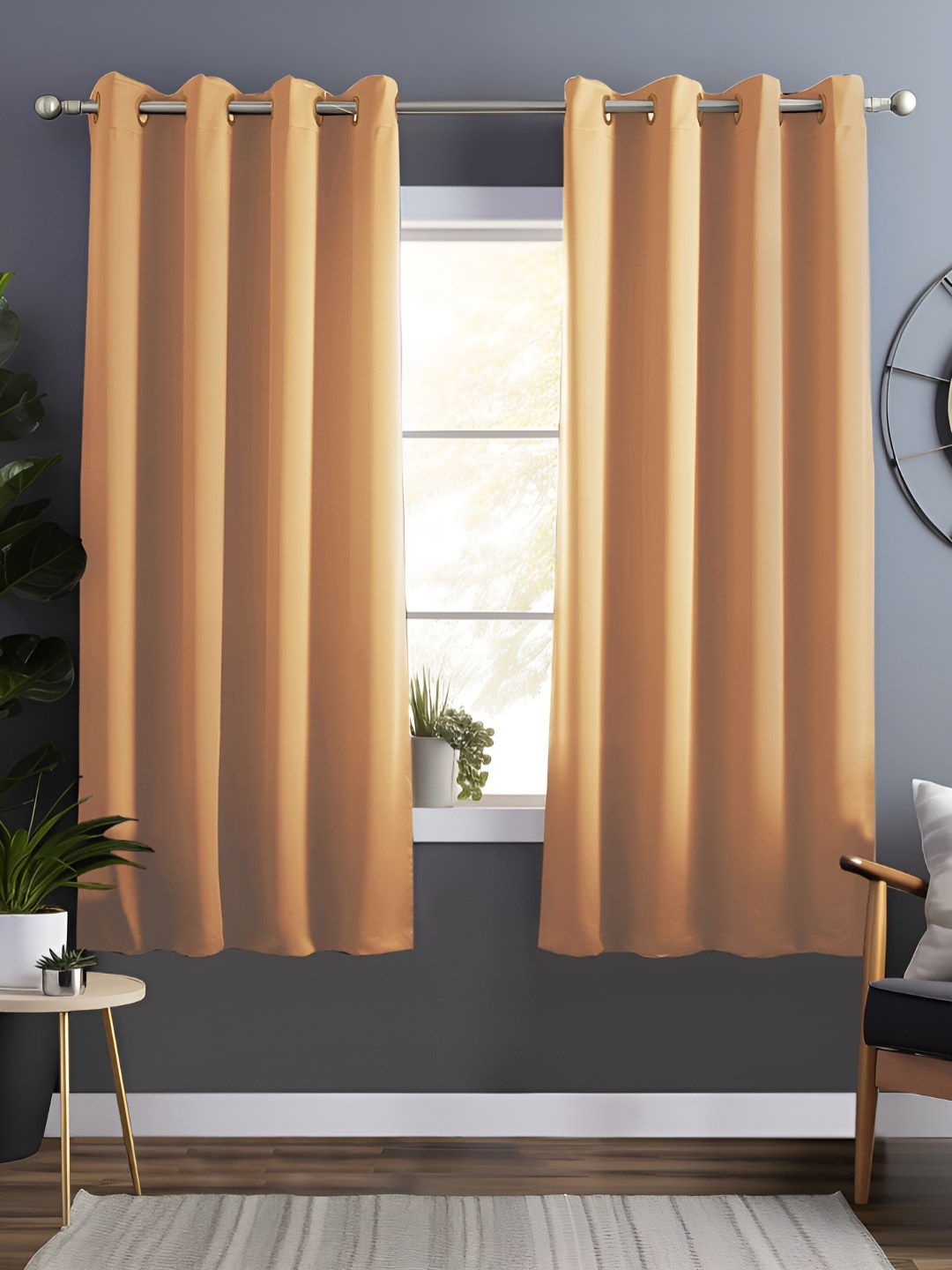 

Story@home Mustard 2 Pieces Black Out Window Curtains