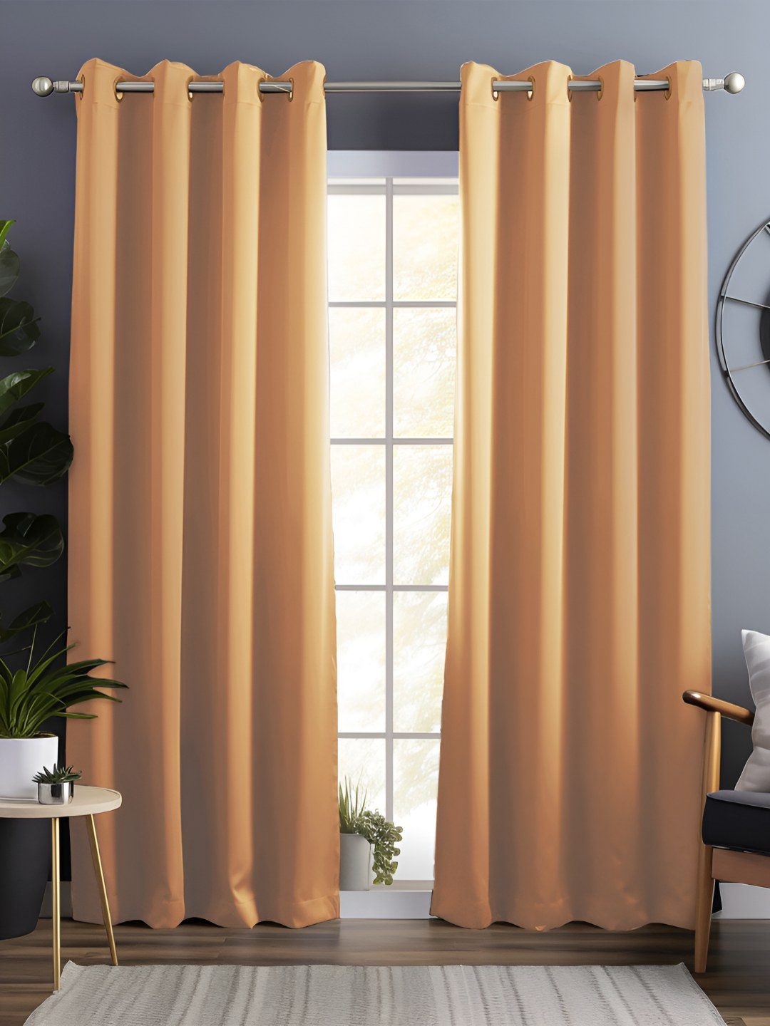 

Story@home Mustard 2 Pieces Black Out Door Curtains