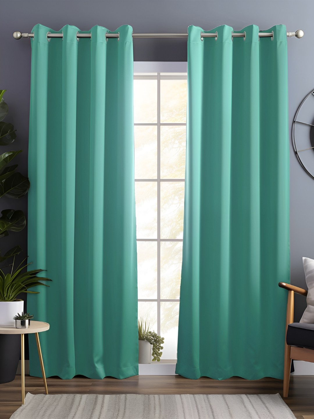 

Story@home Green 2 Pieces Black Out Door Curtains