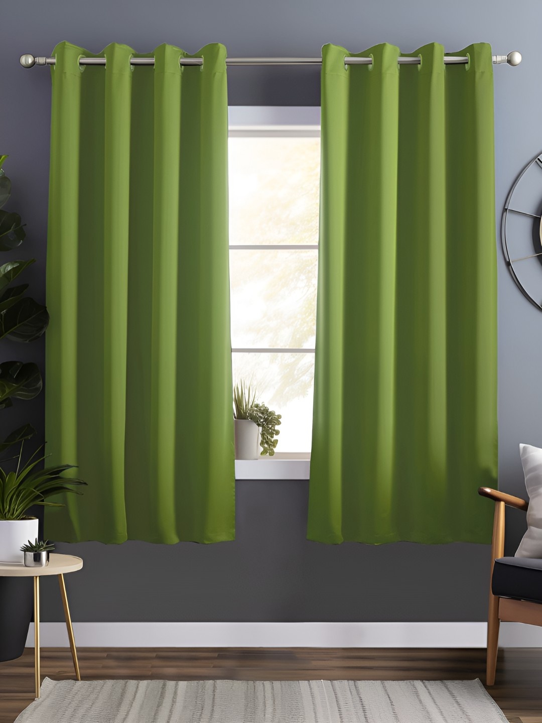 

Story@home Green 2 Pieces Black Out Window Curtains