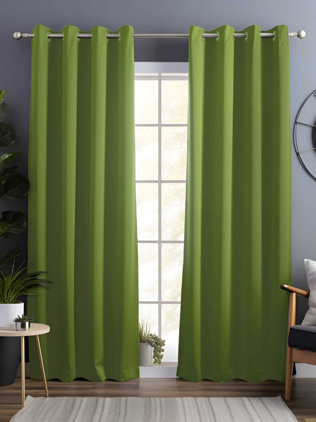

Story@home Green 2 Pieces Black Out Long Door Curtains