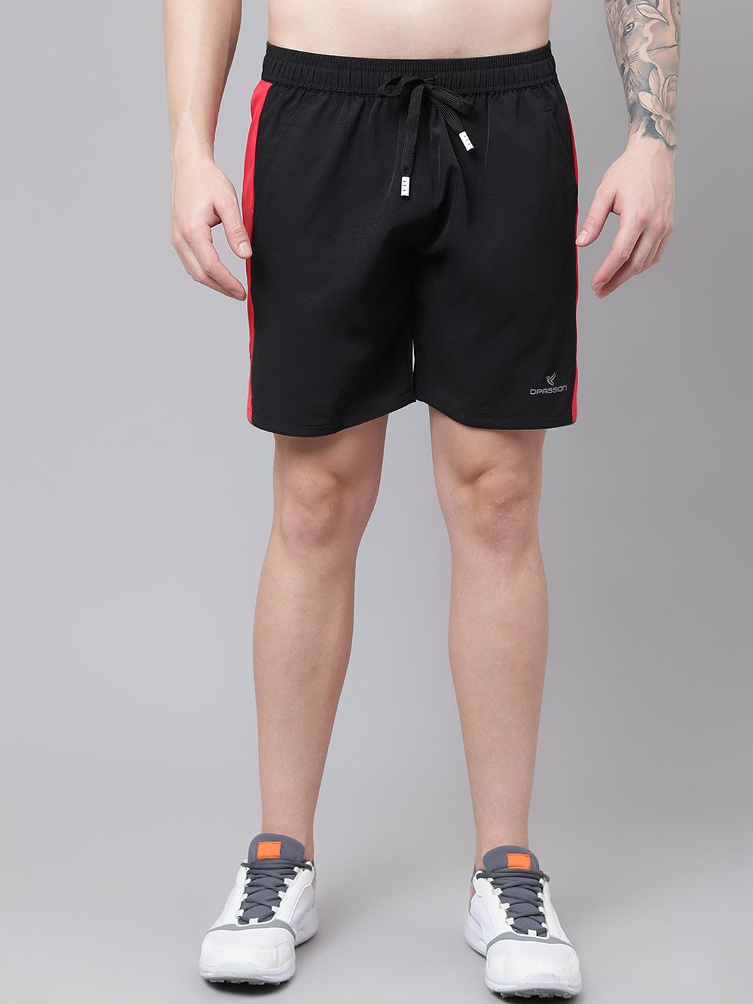 

Dpassion Men Mid-Rise Sports Shorts-Rapid-Dry, Black