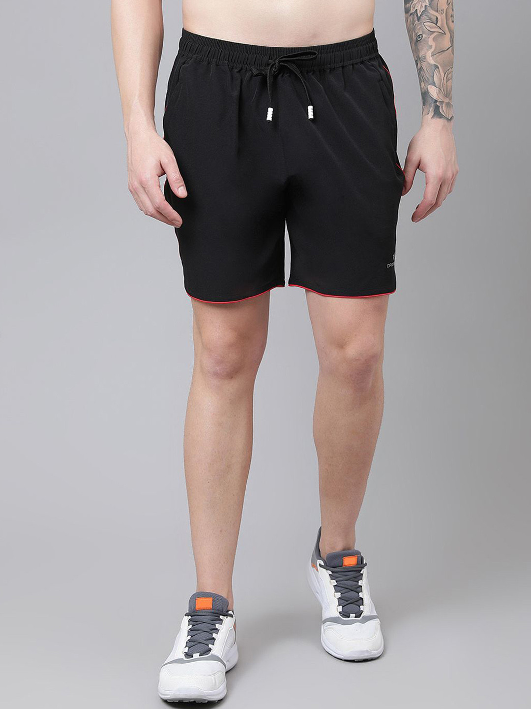 

Dpassion Men Mid-Rise Sports Shorts-Rapid-Dry, Black