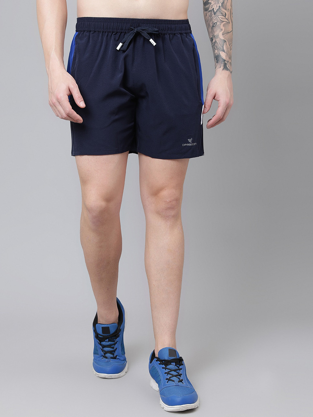 

Dpassion Men Mid-Rise Sports Shorts-Rapid-Dry, Navy blue