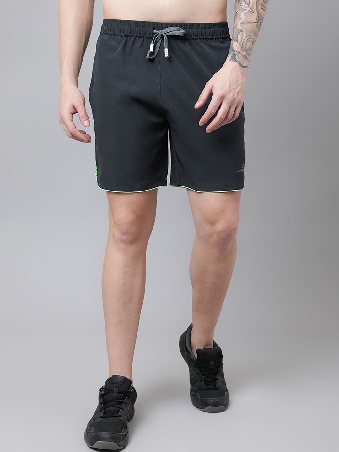 Dpassion Men Mid-Rise Sports Shorts-Rapid-Dry, Grey