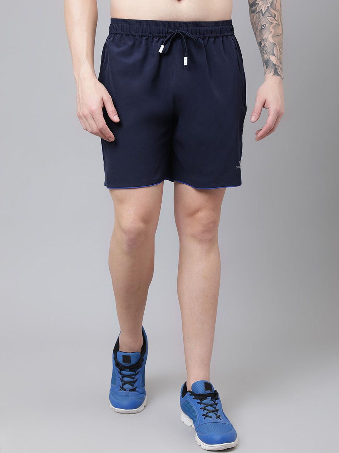 

Dpassion Men Running Mid-Rise Sports Shorts, Navy blue