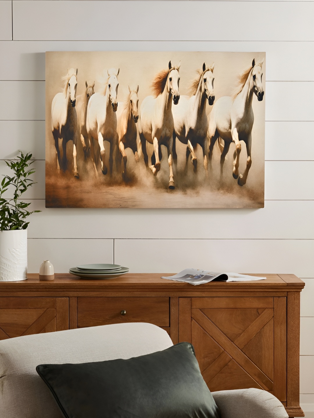 

EverHOME White & Brown Wooden Wall Painting